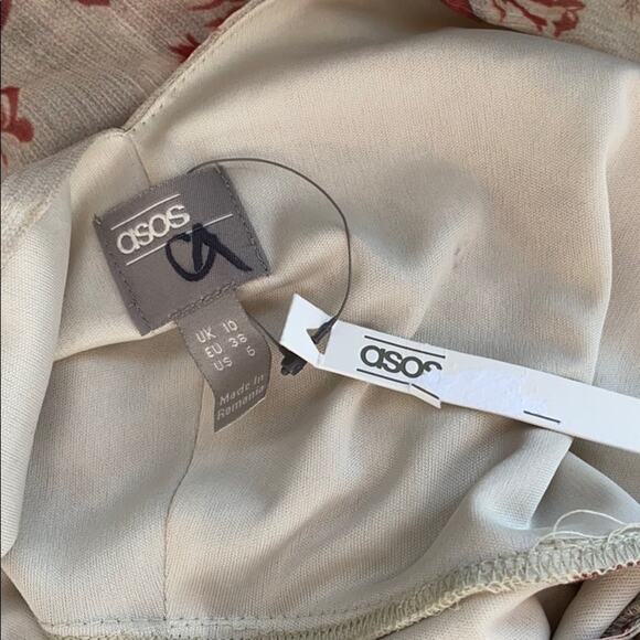 New ASOS Design Cami Women's V-Neck Pleated Layered Rustic Floral Maxi Dress 6 - Picture 13 of 13